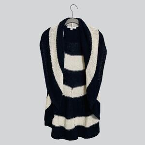 CAbi #679 Womens Nautical Stripe Skipper Sweater Vest Wrap Blue White Knit Sz M
